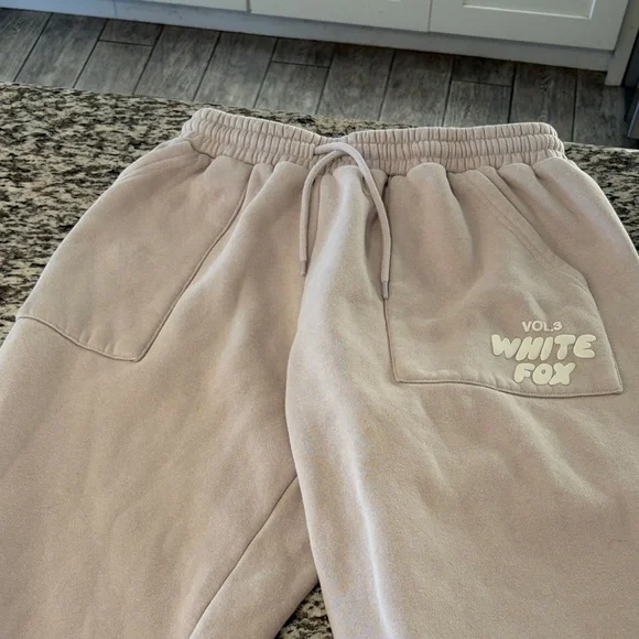 Cream Cozy Fleece Joggers - Picture 3 of 5
